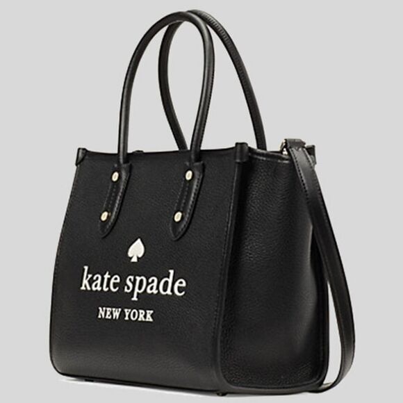 Kate Spade Logo Black Pebbled Leather Tote - Picture 2 of 10